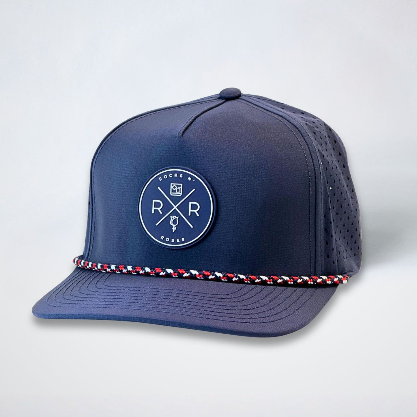 Navy Performance Golf Hat — Navy & White RNR Logo