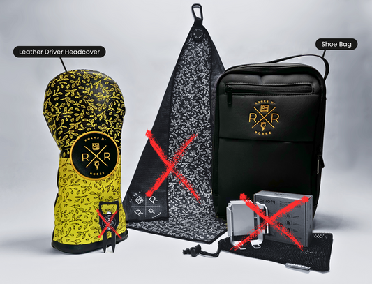 Rocks N' Roses Golf Gift Set featuring our shoe bag and PU leather driver headcover.