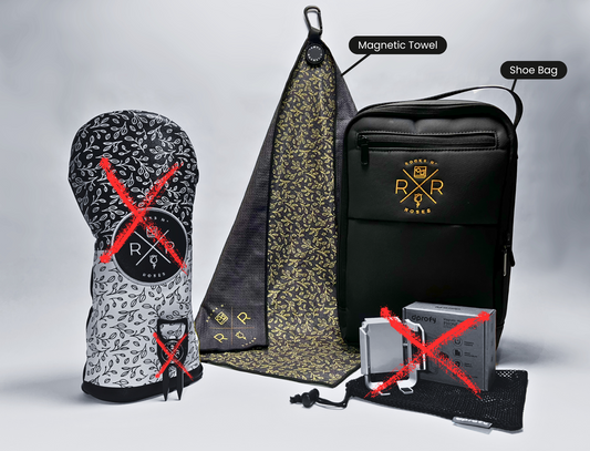 Rocks N' Roses Golf Gift Bag - featuring our nylon golf shoe bag and magnetic golf towel.