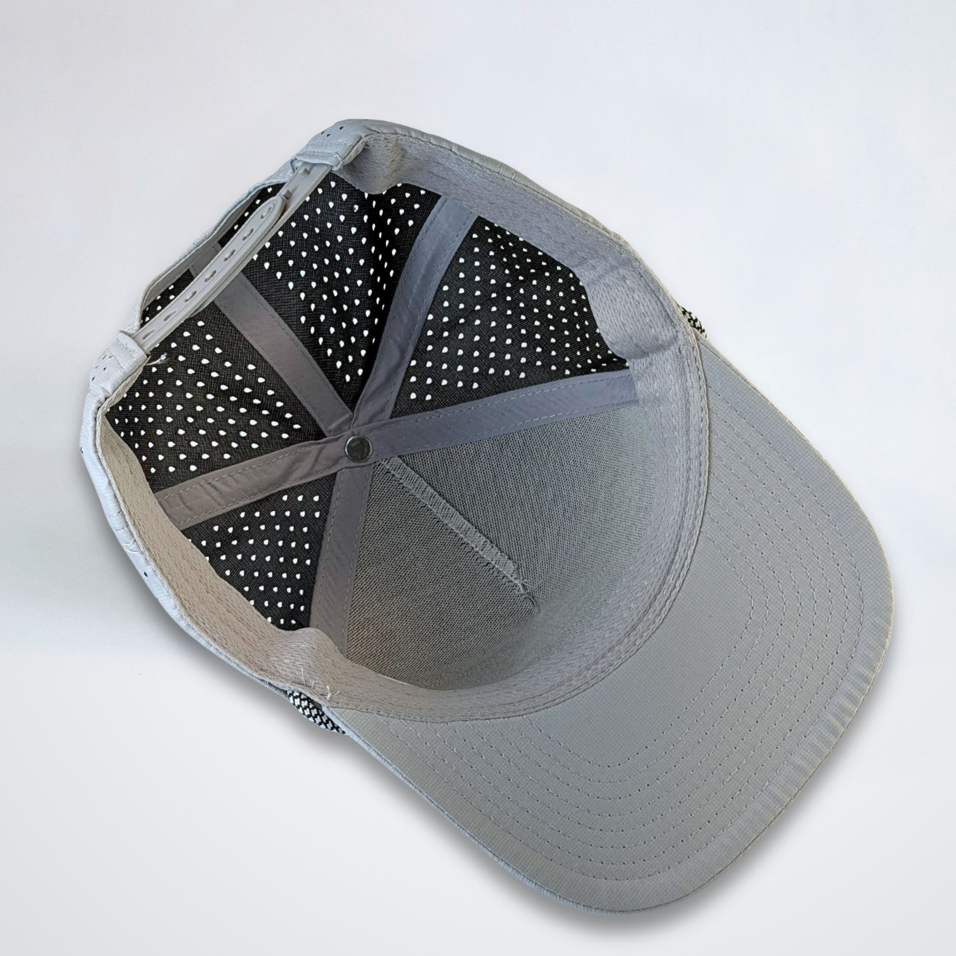 Rocks N' Roses Gray Golf Hat Inside laser perforated venting for breathbility