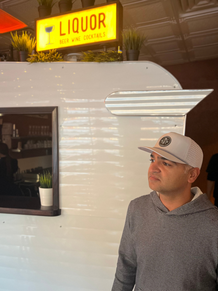 Gray Golf Snapback Hat with Rubber Logo and Rope