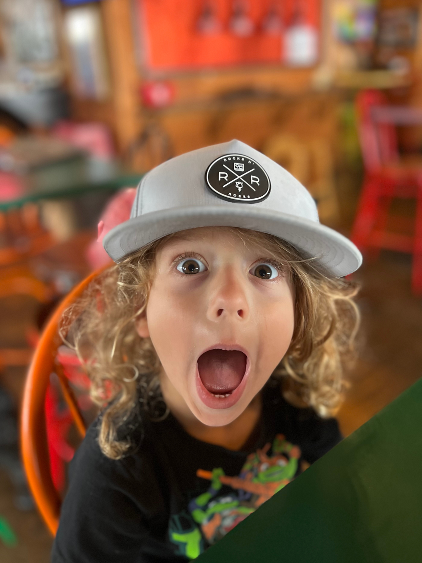 Gray Golf Snapback Hat with Rubber Logo and Rope