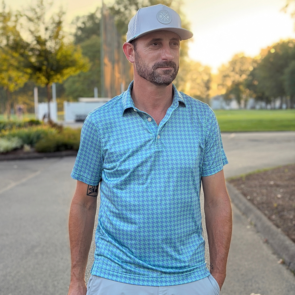 Houndstooth Performance Golf Polo