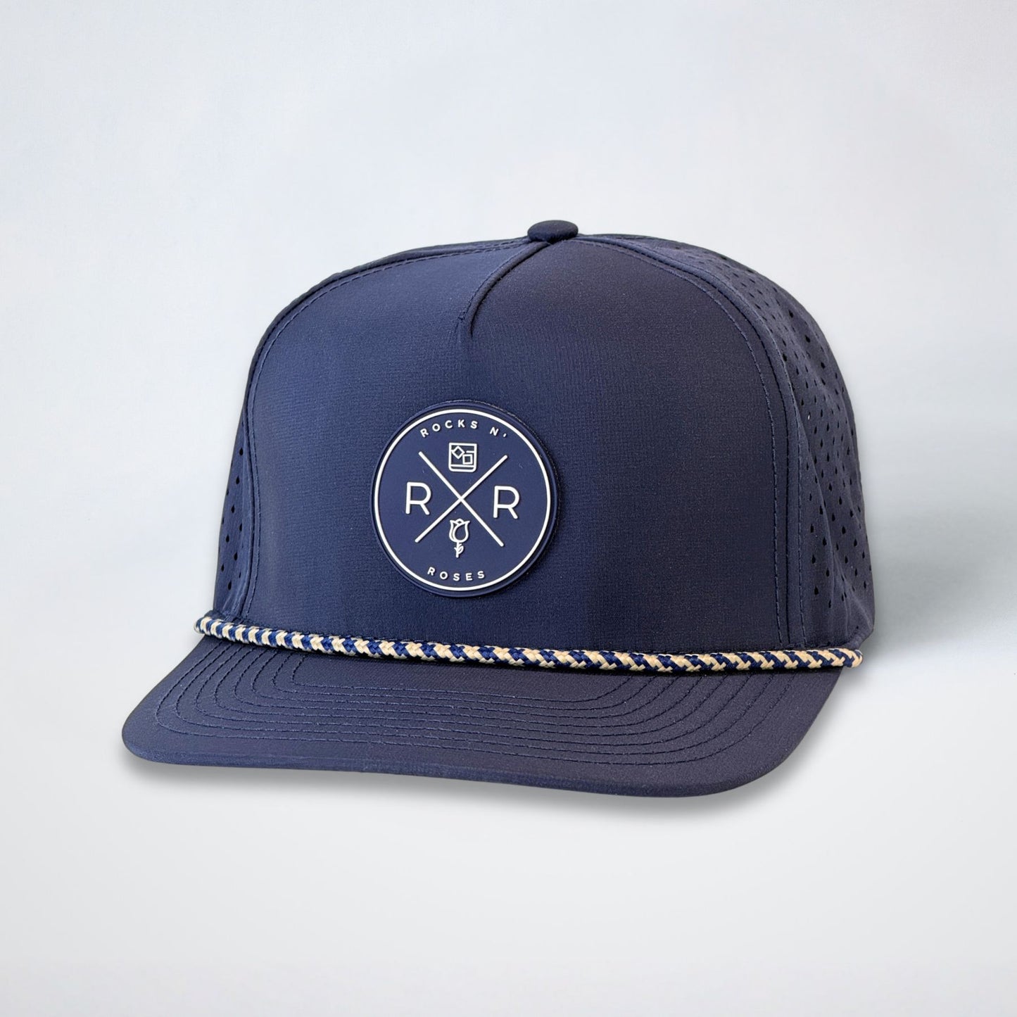 Navy Performance Golf Hat — Navy & White RNR Logo