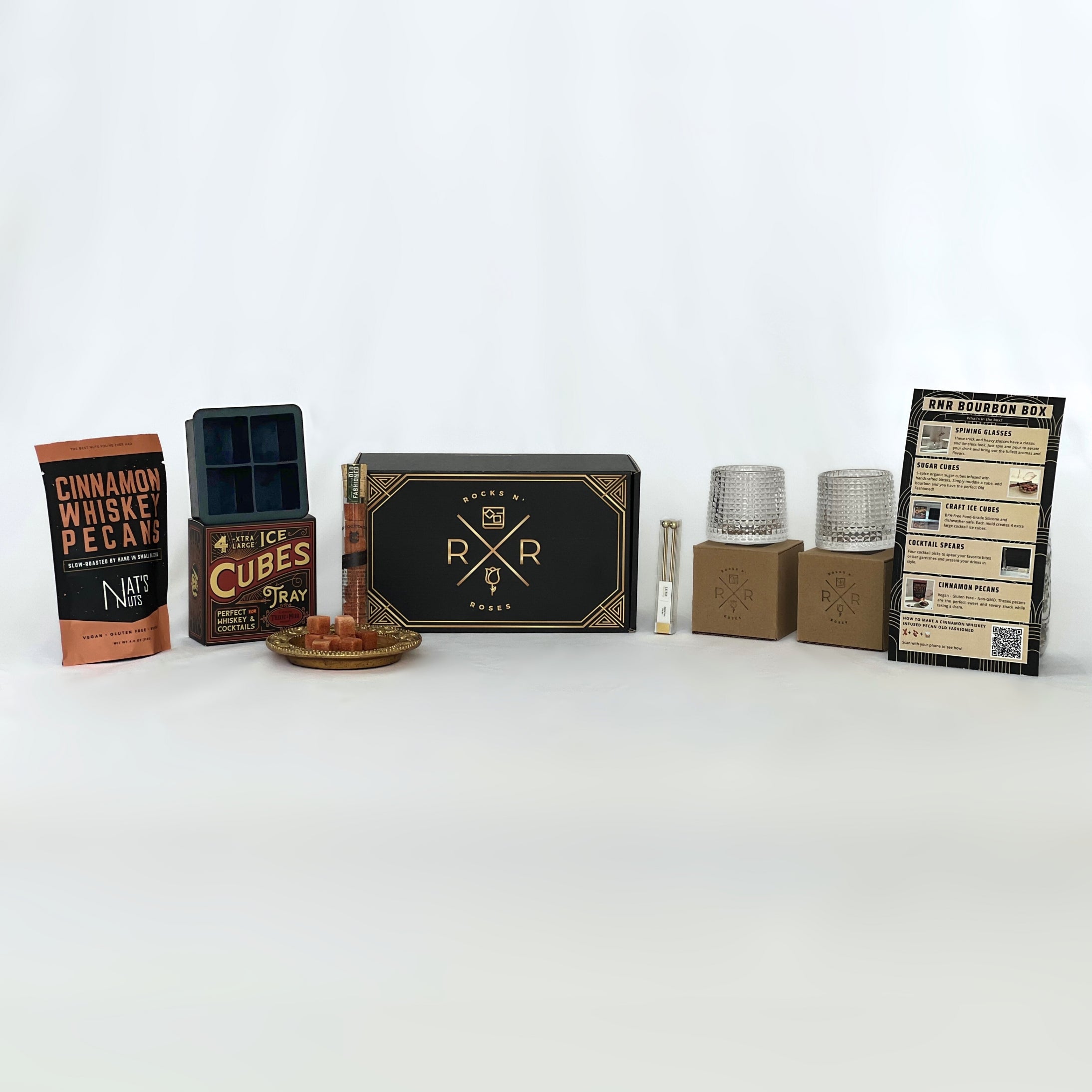 Rocks N' Roses Bourbon Box Old Fashioned Kit - Black Friday - HERO Image on white background.