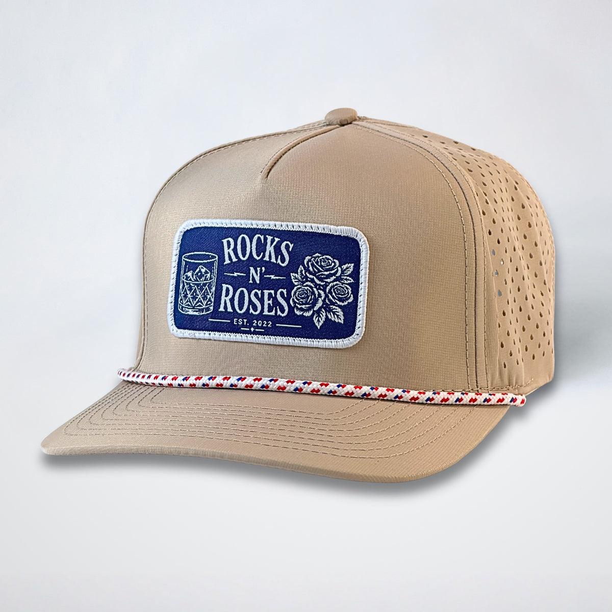 Tan Performance Golf Hat - RNR Heritage Patch